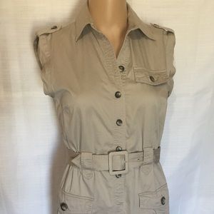 Vintage Size 2 Preppy Khaki Dress